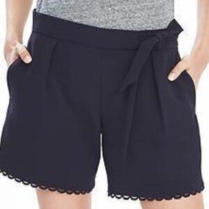 Banana Republic Navy Dress Shorts With Lace Trim
